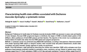 Characterizing health state utilities associated with Duchenne muscular dystrophy: a systematic review