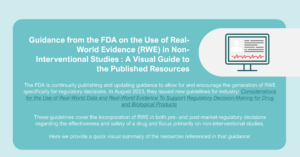 Read more about the article Guidance from the FDA on the Use of Real-World Evidence (RWE) in Non-Interventional Studies : A Visual Guide to the Published Resources – Copy